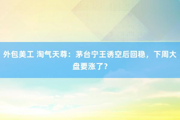 外包美工 淘气天尊：茅台宁王诱空后回稳，下周大盘要涨了？